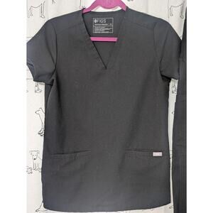 FIGS Women’s Casma Scrub Top Black XS Medical Utility